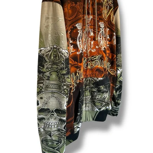 Vintage Christian Audigier Ed Hardy Full Zip Sweatshirt Men’s XL - Picture 3 of 15